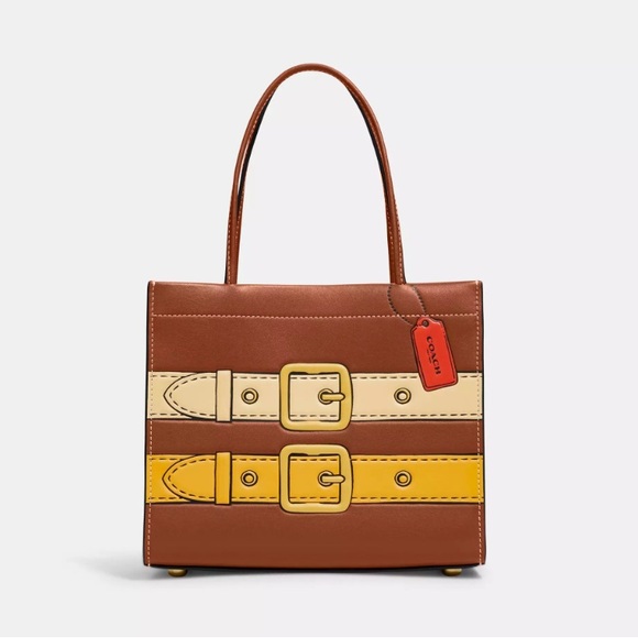 EUC Coach Cashin Carry Bag 22 With Trompe L'oeil Print C9814 - Picture 12 of 14